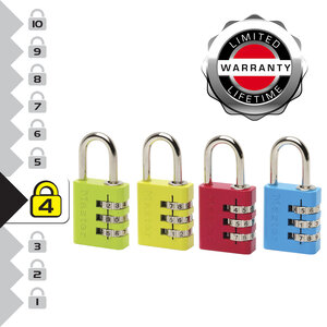 7630EURDCOL Cadenas à Combinaison Programmable en Aluminium Couleur Aléatoire 3 x 6 5 x 1 3 cm