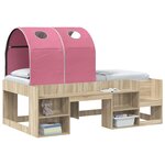 vidaXL Tunnel de lit pour lit mezzanine d'enfants 2 Pièces Rose Polyester