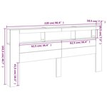 vidaXL Tête de lit à LED noir 220x18 5x103 5 cm bois d'ingénierie