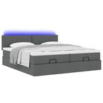 VidaXL Cadre de lit ottoman avec matelas gris foncé 180x200cm tissu