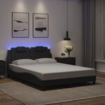 vidaXL Cadre de lit avec LED sans matelas gris 120x200 cm