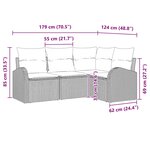 vidaXL Set de canapés de jardin de 4 pièces avec coussins Noir Poly Rotin