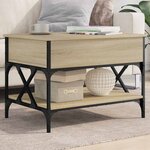 vidaXL Table basse chêne sonoma 70x50x50 cm bois d'ingénierie et métal