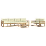 vidaXL Ensemble de canapés d'extérieur 6 Pièces Blanc et crème