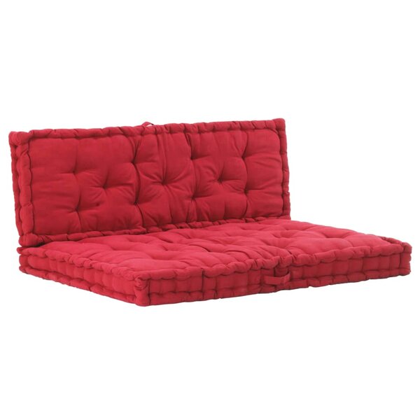 vidaXL Coussins de plancher de palette lot de 2 Coton Bordeaux
