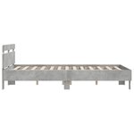 vidaXL Cadre de lit avec tête de lit et LED gris béton 140x190 cm