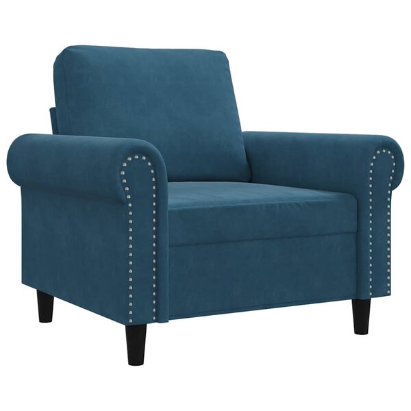 vidaXL Fauteuil Bleu 60 cm Velours