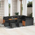 vidaXL Ensemble de canapé de jardin 13 Pièces Noir 110 x 55 x 71 cm