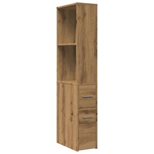 vidaXL Armoire de salle de bain étroite avec roulettes chêne artisanal
