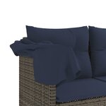 vidaXL Chaise longue avec auvent et coussins gris résine tressée