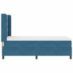 vidaXL Lit à ressorts avec matelas avec LED Bleu 90 x 190 cm Velours