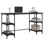 vidaXL Bureau noir 140x50x75 cm métal et bois d'ingénierie