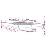vidaXL Cadre de lit avec lumières LED chêne sonoma 120x190 cm