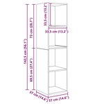 vidaXL Meuble TV mural Gris béton 37x37x142 5 cm Bois d’ingénierie