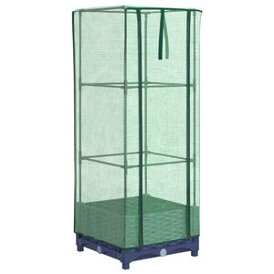 vidaXL Jardinière surélevée avec housse aspect rotin 40x40x123 cm