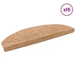 vidaXL Tapis d'escalier auto-adhésifs 15 Pièces Beige 80 x 24 5 x 3 5 cm