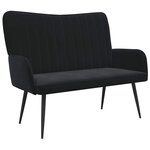 vidaXL Sofa 2 places Noir 115 x 61 x 87 cm Velours