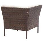 vidaXL Salon de jardin 8 Pièces avec coussins résine tressée marron
