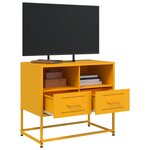 vidaXL Meuble TV jaune moutarde 68x39x60 5 cm acier