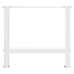 vidaXL Pieds de table basse Blanc 2 pièces 50 x (42-43) cm Acier