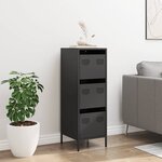 vidaXL Buffet haut noir 39x35x103 5 cm acier