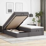 VidaXL Cadre de lit ottoman avec matelas gris 160x200 cm similicuir