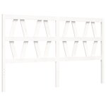 vidaXL Cadre de lit avec tête de lit blanc King Size bois massif