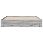 vidaXL Cadre de lit et tiroirs sonoma gris 200x200cm bois d'ingénierie