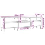 vidaXL Meuble TV chêne artisanal 150x30x44 5 cm bois d'ingénierie