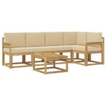 vidaXL Ensemble de canapés d'extérieur 6 pc Blanc et Beige