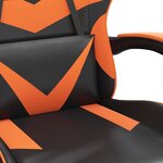 vidaXL Chaise de jeu avec repose-pied Noir et orange Similicuir