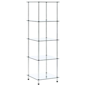 vidaXL Étagère 5 niveaux Transparent 40x40x130 cm Verre trempé