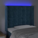 vidaXL Tête de lit à LED Bleu foncé 83x16x118/128 cm Velours