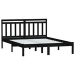 vidaXL Cadre de lit sans matelas noir bois massif 140x190 cm