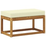 vidaXL Banc de jardin avec coussin Naturel et Crème 79 x 43 x 37 cm