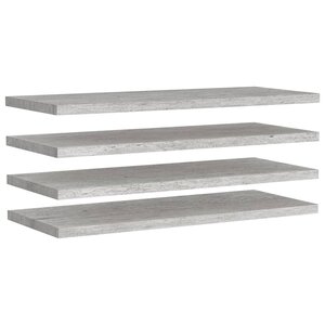 vidaXL Étagères murales flottantes 4 Pièces Gris béton 90x23 5x3 8cm MDF