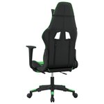 vidaXL Chaise de jeu avec repose-pied Noir et vert Similicuir