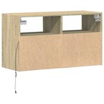 vidaXL Meuble TV mural avec lumières LED chêne sonoma 80x31x45 cm