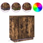 vidaXL Buffet LED Chêne fumé 71 x 34 5 x 75 cm Bois d'ingénierie