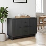 vidaXL Buffet avec tiroir Noir 89 x 34 5 x 60 cm Bois d'ingénierie