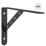 vidaXL Supports d'étagères 4 Pièces 30x2 5x15 5 cm noir acier inoxydable