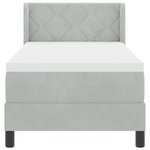 vidaXL Lit à ressorts avec matelas noir 100x200 cm en velours