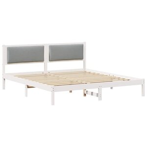 vidaXL Cadre de lit Gris clair 200 x 200 cm Pin massif