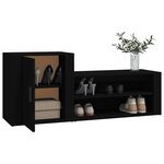 vidaXL Armoire à chaussures Noir 130x35x54 cm Bois d'ingénierie