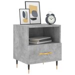 vidaXL Table de chevet gris béton 40x35x47 5 cm bois d’ingénierie