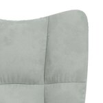 vidaXL Chaise de relaxation Gris clair Velours