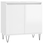 vidaXL Ensemble de meubles de salle de bain 3 Pièces blanc brillant
