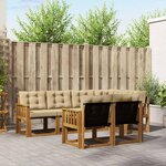 vidaXL Ensemble de canapés d'extérieur 7 Pièces Naturel et Beige