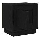 vidaXL Tables de chevet avec lumières LED 2 Pièces Chêne noir 44x34 5x45 cm