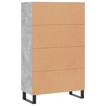 vidaXL Buffet haut gris béton 69 5x31x115 cm bois d'ingénierie